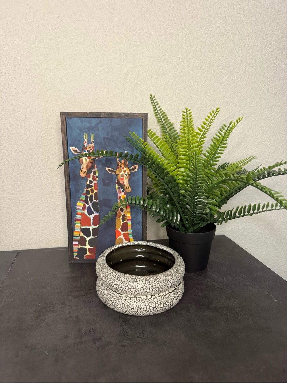Decorative Cracked Glaze Ceramic Bowl - White